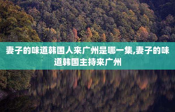 妻子的味道韩国人来广州是哪一集,妻子的味道韩国主持来广州