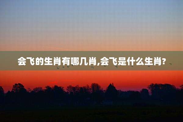 会飞的生肖有哪几肖,会飞是什么生肖?