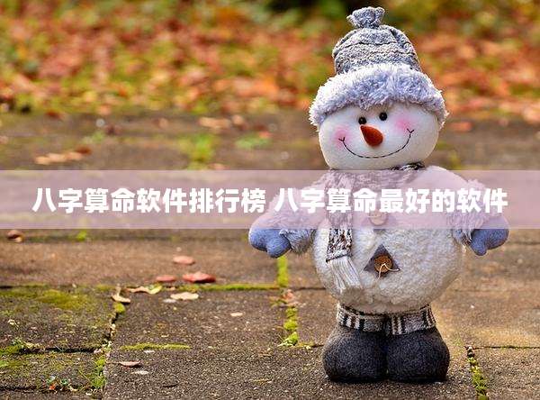 八字算命软件排行榜 八字算命最好的软件