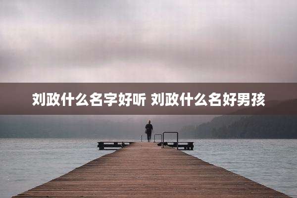 刘政什么名字好听 刘政什么名好男孩