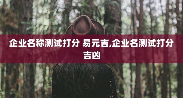 企业名称测试打分 易元吉,企业名测试打分吉凶
