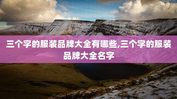 三个字的服装品牌大全有哪些,三个字的服装品牌大全名字