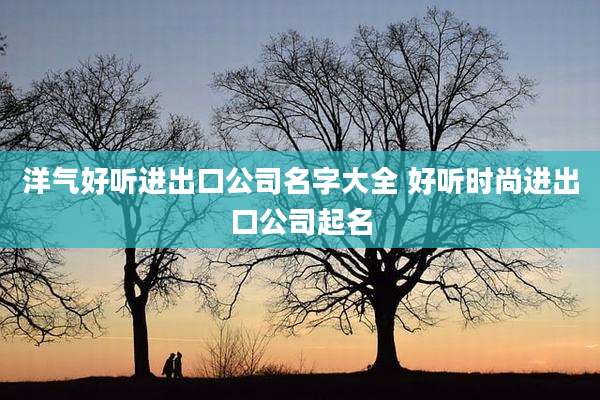 洋气好听进出口公司名字大全 好听时尚进出口公司起名