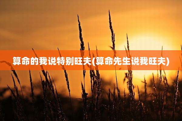 算命的我说特别旺夫(算命先生说我旺夫)
