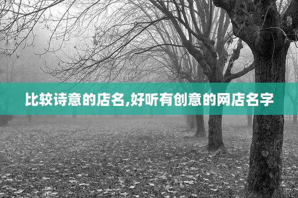 比较诗意的店名,好听有创意的网店名字