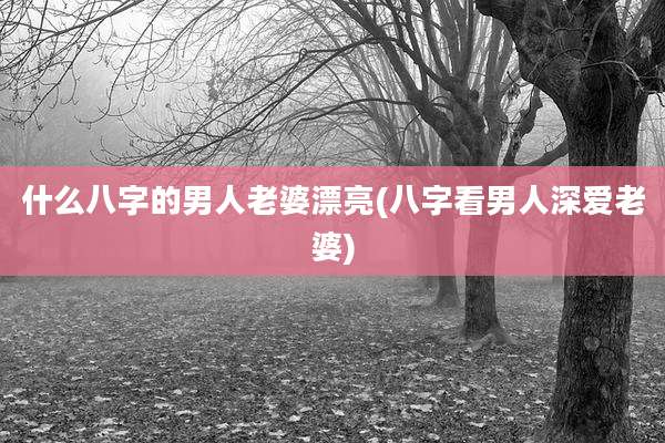 什么八字的男人老婆漂亮(八字看男人深爱老婆)
