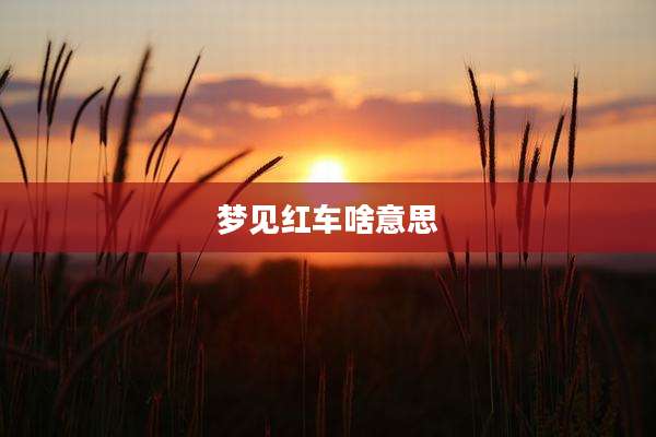 梦见红车啥意思