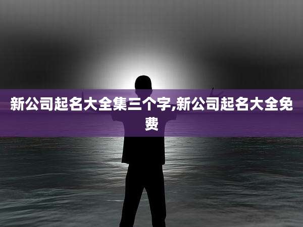 新公司起名大全集三个字,新公司起名大全免费