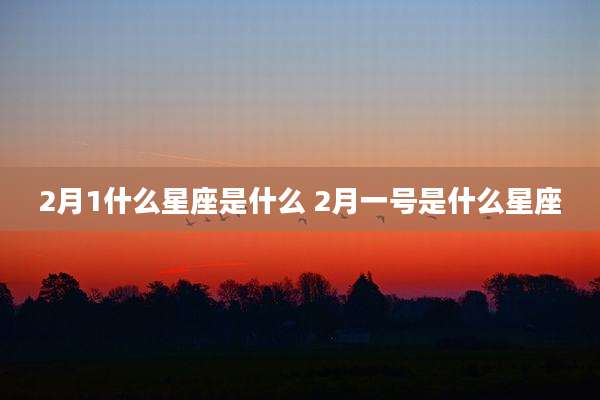 2月1什么星座是什么 2月一号是什么星座