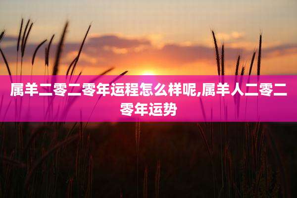 属羊二零二零年运程怎么样呢,属羊人二零二零年运势