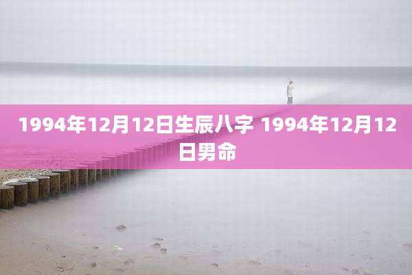 1994年12月12日生辰八字 1994年12月12日男命