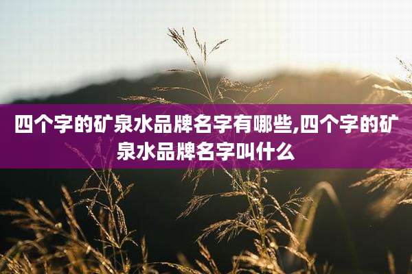 四个字的矿泉水品牌名字有哪些,四个字的矿泉水品牌名字叫什么