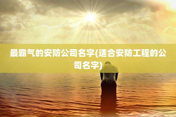 最霸气的安防公司名字(适合安防工程的公司名字)