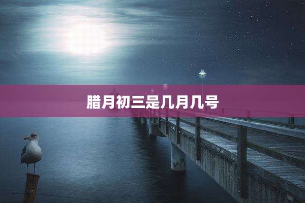 腊月初三是几月几号