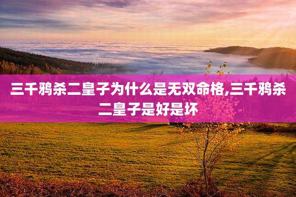 三千鸦杀二皇子为什么是无双命格,三千鸦杀二皇子是好是坏
