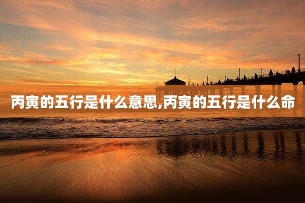 丙寅的五行是什么意思,丙寅的五行是什么命