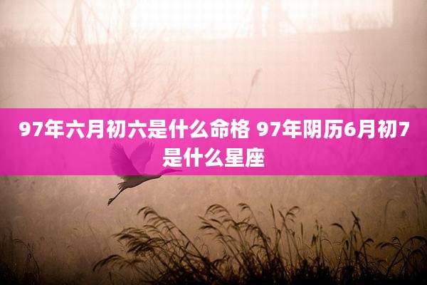 97年六月初六是什么命格 97年阴历6月初7是什么星座