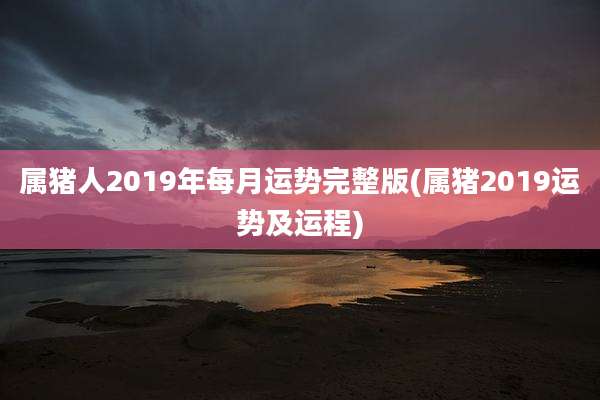 属猪人2019年每月运势完整版(属猪2019运势及运程)