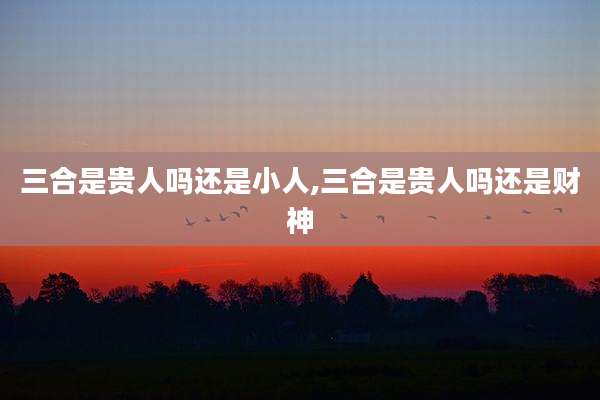 三合是贵人吗还是小人,三合是贵人吗还是财神