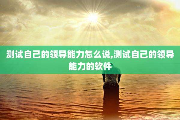 测试自己的领导能力怎么说,测试自己的领导能力的软件