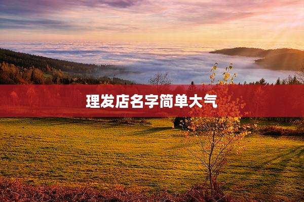 理发店名字简单大气