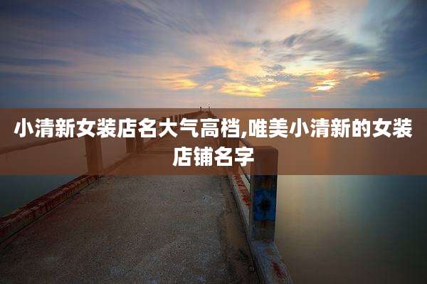 小清新女装店名大气高档,唯美小清新的女装店铺名字