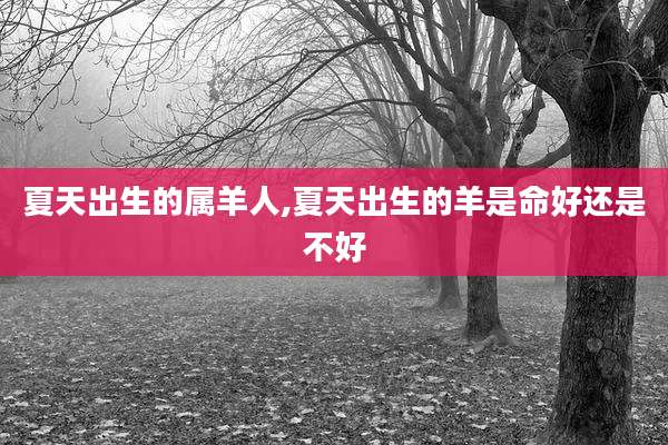 夏天出生的属羊人,夏天出生的羊是命好还是不好