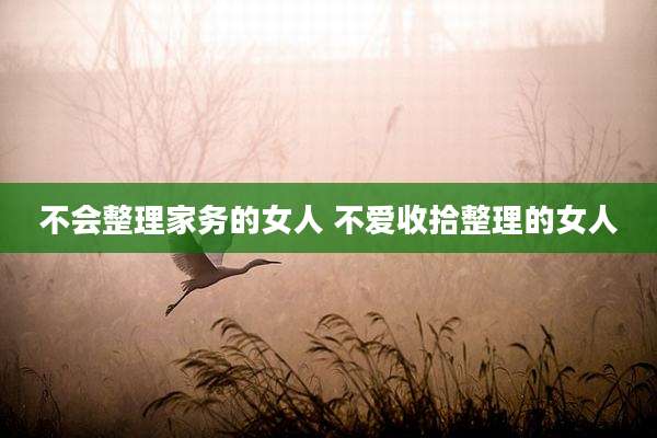 不会整理家务的女人 不爱收拾整理的女人