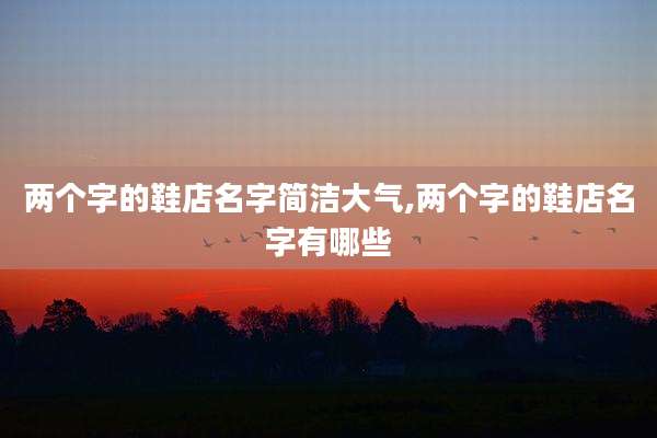两个字的鞋店名字简洁大气,两个字的鞋店名字有哪些