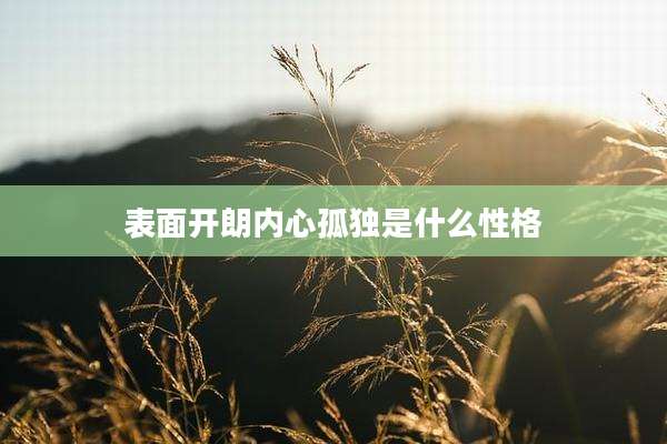 表面开朗内心孤独是什么性格