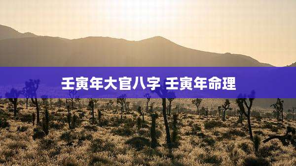 壬寅年大官八字 壬寅年命理