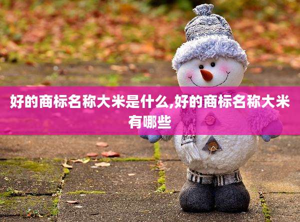 好的商标名称大米是什么,好的商标名称大米有哪些