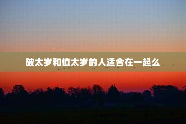 破太岁和值太岁的人适合在一起么