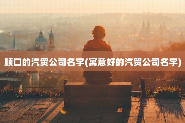 顺口的汽贸公司名字(寓意好的汽贸公司名字)
