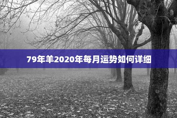 79年羊2020年每月运势如何详细