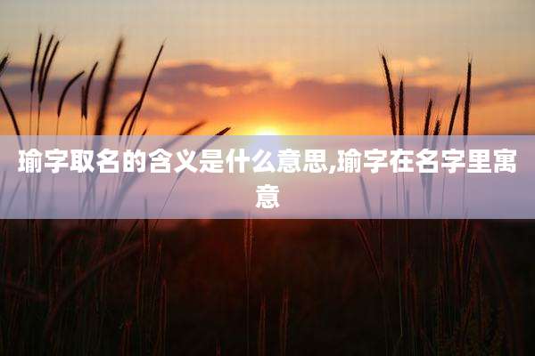 瑜字取名的含义是什么意思,瑜字在名字里寓意