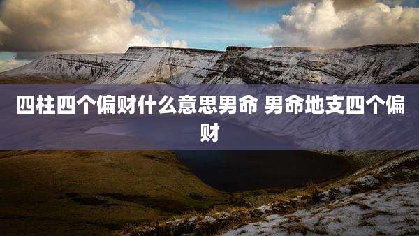 四柱四个偏财什么意思男命 男命地支四个偏财