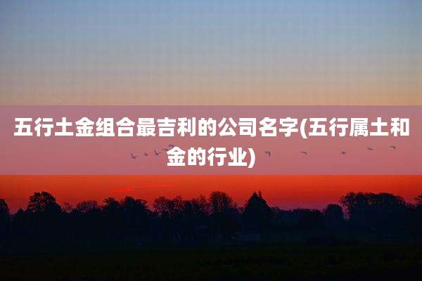 五行土金组合最吉利的公司名字(五行属土和金的行业)