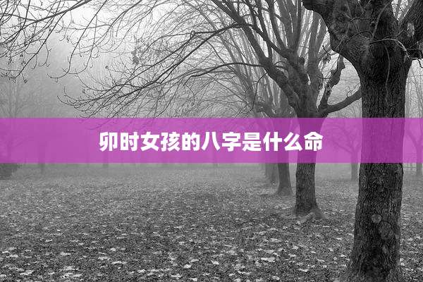 卯时女孩的八字是什么命