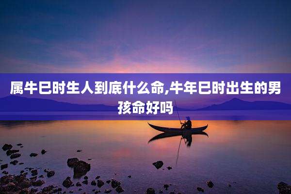 属牛巳时生人到底什么命,牛年巳时出生的男孩命好吗