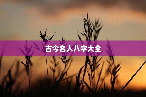 古今名人八字大全