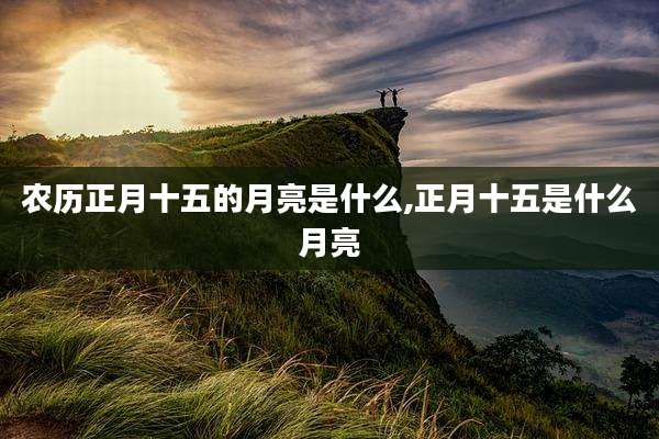 农历正月十五的月亮是什么,正月十五是什么月亮