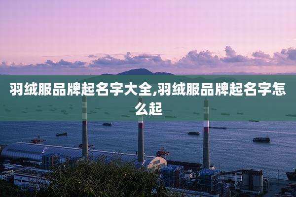 羽绒服品牌起名字大全,羽绒服品牌起名字怎么起