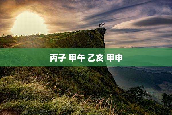 丙子 甲午 乙亥 甲申