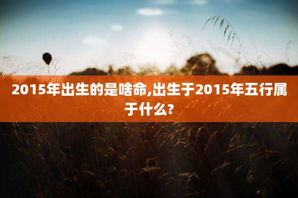 2015年出生的是啥命,出生于2015年五行属于什么?