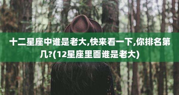 十二星座中谁是老大,快来看一下,你排名第几?(12星座里面谁是老大)