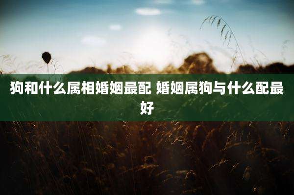 狗和什么属相婚姻最配 婚姻属狗与什么配最好