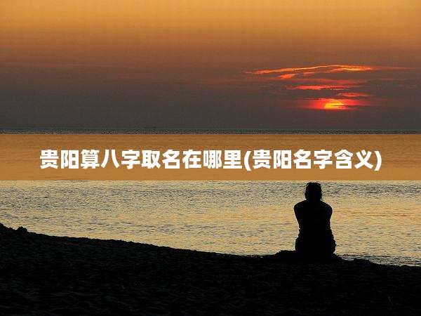 贵阳算八字取名在哪里(贵阳名字含义)
