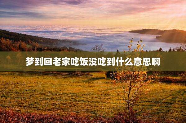 梦到回老家吃饭没吃到什么意思啊