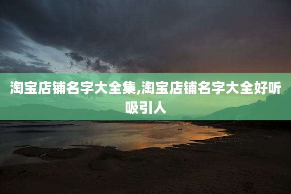 淘宝店铺名字大全集,淘宝店铺名字大全好听吸引人